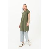 Soul Kadın Basic Kolsuz T-shirt - 30725TUN - KHAKI