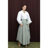 Soul Kadın Bel Kuşaklı Asimetrik Kesim Etek - 32420ETK - ALMOND GREEN