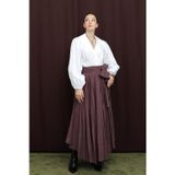 Soul Kadın Bel Kuşaklı Asimetrik Kesim Etek - 32420ETK - BURGUNDY