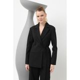 Soul Kadın Biye Bağlamalı Blazer Ceket 32173CKT - Siyah