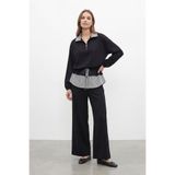 Soul Kadın Düz Desenli Dokuma Tunik Pantolon Takım – 32462TKS - BLACK