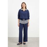 Soul Kadın Düz Desenli Dokuma Tunik Pantolon Takım – 32462TKS - NAVY