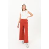 Soul Kadın Geniş Paça Pantolon - 30007PNT - TILE RED