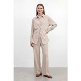 Soul Kadın Gömlek Yaka Rahat Kesim Tunik Pantolon Takım – 32493TKS - BEIGE