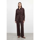 Soul Kadın Gömlek Yaka Rahat Kesim Tunik Pantolon Takım – 32493TKS - BROWN