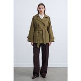 Soul Kadın Kruvaze Yaka Kuşaklı Trençkot – 32489CKT - KHAKI