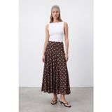 Soul Kadın Puantiyeli Uzun Etek - 32500ETK - BROWN-BEIGE