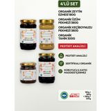 Soul Kitchen Organik Ürünler Organik Keçiboynuzu Pekmezi 380 g, Üzüm Pekmezi 380 g, Tahin 300 g, Zeytin Ezmesi 180 g Ek Gıda Seti