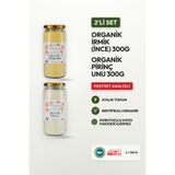 Soul Kitchen Organik Ürünler Organik Sertifikalı İnce Buğday İrmiği 300 g Pirinç Unu 300 g Avantaj Set Cam Kavanoz