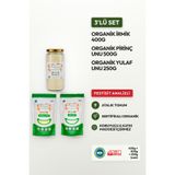 Soul Kitchen Organik Ürünler Organik Sertifikalı İnce Buğday İrmiği 400 g Pirinç Unu 500 g Tam Yulaf Unu Cam 250 g Bebek Set
