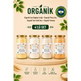 Soul Kitchen Organik Ürünler Organik Sertifikalı İnce İrmik Pirinç Unu Tarhana Tam Yulaf Unu 4’lü Cam Set