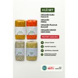 Soul Kitchen Organik Ürünler Organik Sertifikalı Pilavlık Bulgur Kuru Fasulye Kırmızı Mercimek Pirinç Set 4x750 g