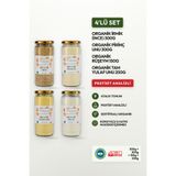 Soul Kitchen Organik Ürünler Organik Sertifikalı Rüşeym İnce İrmik Pirinç Unu Tam Yulaf Unu 4’lü Cam Set