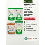 Soul Kitchen Organik Ürünler Organik Yoğurtsuz Tarhana, İrmik, Pirinç Unu, Tam Yulaf Unu Ek Gıda Seti 4x250 g