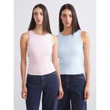 Soulife Bisiklet Yaka Kadın Atlet 2'li - Pembe - XL