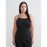 Soulife Büyük Beden Kare Yaka Askılı Kadın Atlet 2'li - Siyah - 2XL