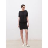 Soulife Dar Fit Leopar Desenli Triko Mini Etek - Siyah - XL