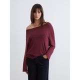 Soulife Kayık Yaka Bluz - Bordo - M