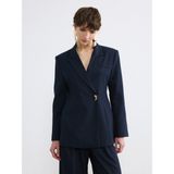 Soulife Kruvaze Yaka Kadın Blazer Ceket - 34 - Lacivert