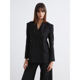 Soulife Kruvaze Yaka Kadın Blazer Ceket - 36 - Siyah