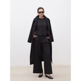 Soulife Loose Fit Krep Kadın Pileli Pantolon - Siyah - 40