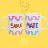 Soulmate Ikili Kupa Seti – Öpücük Tasarımlı Sevgili & Arkadaş Kupası – Hediye Kupa Seti - Beyaz - 325 ml