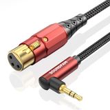 SOUNDFAM 3,5 mm - XLR Premium Mikrofon Kablosu 10FT, 90 Derece Dik Açılı 3,5 mm (TRS,1/8 İnç, Aux) Erkek - XLR Dişi Mikrofon, Ses Kartı, Video Kamera ve Daha Fazlası için Dengesiz Ara Bağlantı Kablosu