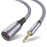 SOUNDFAM XLR - 3,5 mm Kablo 7,5 ft/2M Mikrofon Kablosu Dengesiz 1/8" - XLR Erkek Mikrofon Kablosu, Video Kameralar, DSLR Kameralar, Bilgisayar Kayıt Cihazı için - Gri