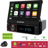 Soundway SW-10600 Android Indash Teyp 7 Inç 2+64GB Android 14 Bt USB Sd Hd Fm Mirrorlink Carplay - Siyah