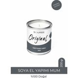 Sourbe Orjinal Vanilya-Sandal-Karamel Kokulu Soya Mum %100 Doğal Dekoratif Metal Mum Metal Kapak 200 gr