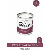 Sourbe Relax Lavanta Aromalı Kokulu Soya Mum %100 Doğal Dekoratif Metal Mum Metal Kapak 200 gr