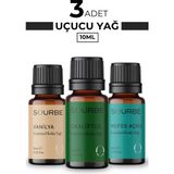 Sourbe Vanilya Okaliptus Nefes Esansiyel Uçucu Yağ Buhurdanlık Koku Yağı 3X10ML