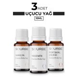 SOURBE Vanilya, Yasemin, Portakal Çiçeği Buhurdanlık Koku Esansı Yağı Esansiyel Uçucu Yağ 10 ml