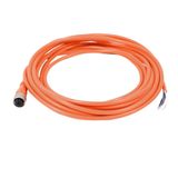 sourcing map M12 fişi düz 4 pin Aviation Socket elektrikli kablo 5 m Sarı