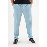 Souris Erkek Açık Mavi Çımalı Rahat Spor Pantolon Duble Paça Jogger Eşofman Altı