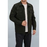 Souris Erkek Haki Lacivert Slim Fit Mevsimlik Softshell Gömlek Ceket Fermuarlı Kapaklı Çift Cepli - 2XL