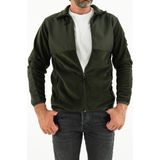 Souris Erkek Haki Slim Fit Anti-Pilling Tüylenme Yapmayan Tam Fermuar Softshell Garnili Polar Sweatshirt - 3XL