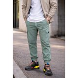 Souris Erkek Kargo Jogger Pantolon Rahat Kalıp Pamuklu 6 Cepli İpli Lastikli Mint