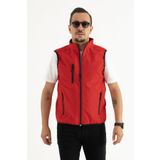 Souris Erkek Kırmızı Slim Fit Dar Kesim Içi Polar Outdoor Softshell Yelek