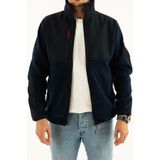 Souris Erkek Lacivert Dar Kalıp Tam Fermuar Tüylenme Yapmayan Softshell Garnili Polar Sweatshirt