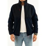 Souris Erkek Lacivert Dar Kalıp Tüylenme Yapmayan Tam Fermuar Softshell Garnili Polar Sweatshirt - 3XL