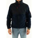 Souris Erkek Lacivert Slim Fit Anti-Pilling Tüylenme Yapmayan Tam Fermuar Softshell Garnili Polar Sweatshirt - 3XL