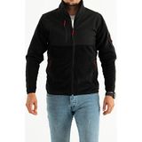 Souris Erkek Siyah Dar Kalıp Anti-Pilling Tüylenme Yapmayan Tam Fermuar Softshell Garnili Polar Sweatshirt - 4XL