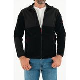 Souris Erkek Siyah Slim Fit Anti-Pilling Tüylenme Yapmayan Tam Fermuar Softshell Garnili Polar Sweatshirt - XL