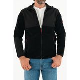Souris Erkek Siyah Slim Fit Anti-pilling Tüylenme Yapmayan Tam Fermuar Softshell Garnili Polar Sweatshirt