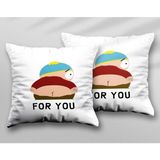 South Park Eric Cartman Iki Adet Iki Tarafı Baskılı Yıkanabilir Yastık Kırlent Kılıfı - Krem - 43x43