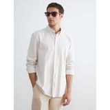 Southblue Gri Regular Fit Uzun Kollu Ekose Keten Karışımlı Erkek Gömlek - 2XL