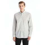 Southblue Lacivert Slim Fit Uzun Kollu Çizgili Poplin Erkek Gömlek