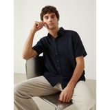 Southblue Regular Fit Kısa Kollu Erkek Dokulu Gömlek - Navy
