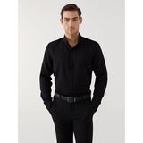 Southblue Slim Fit Uzun Kollu Armürlü Erkek Gömlek - Black